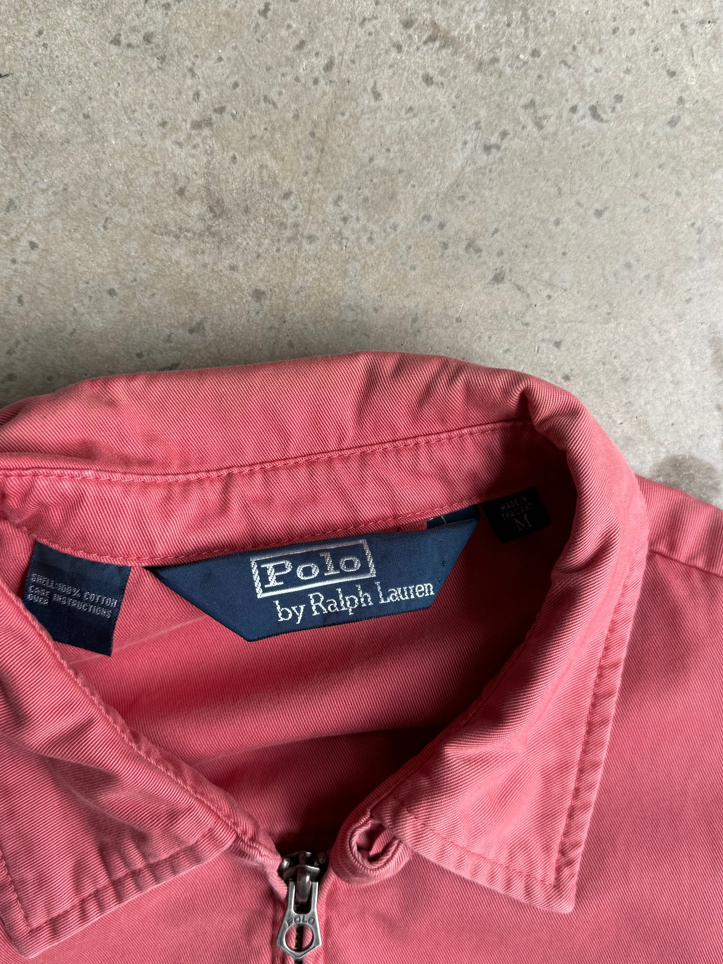 Vintage Salmon Pink Polo Ralph Lauren Harrington Jacket Tee - M
