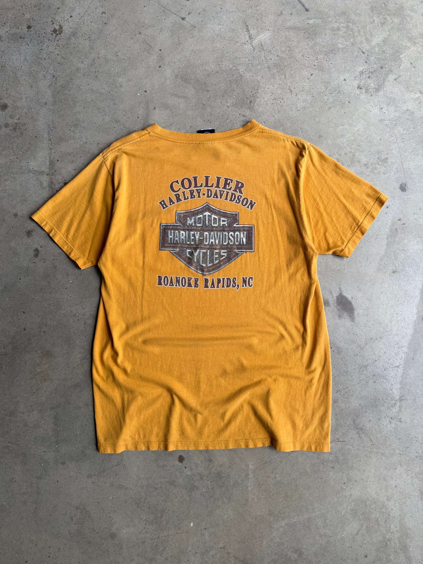 Vintage Yellow Harley Davidson Tee - L