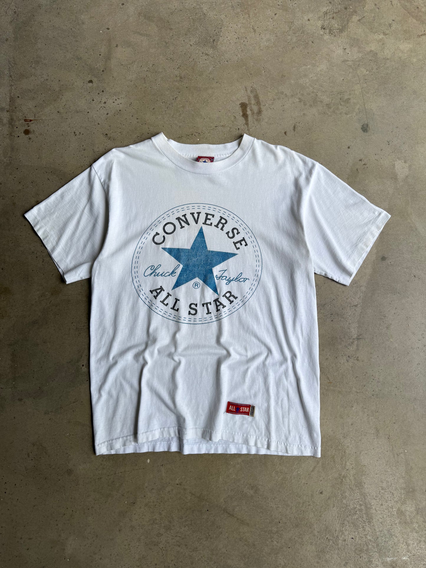 Vintage 90s White Converse Tee - L