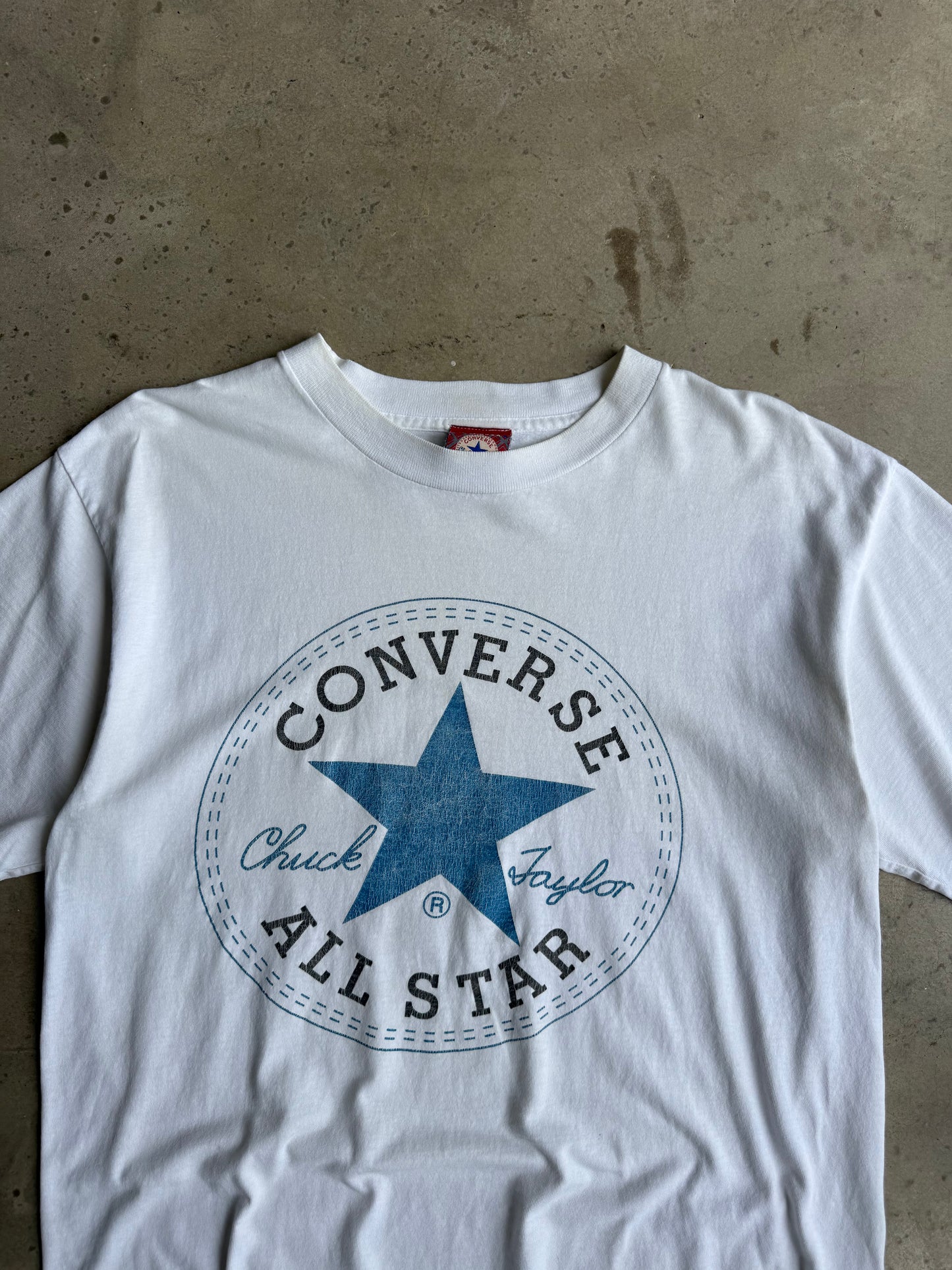 Vintage 90s White Converse Tee - L