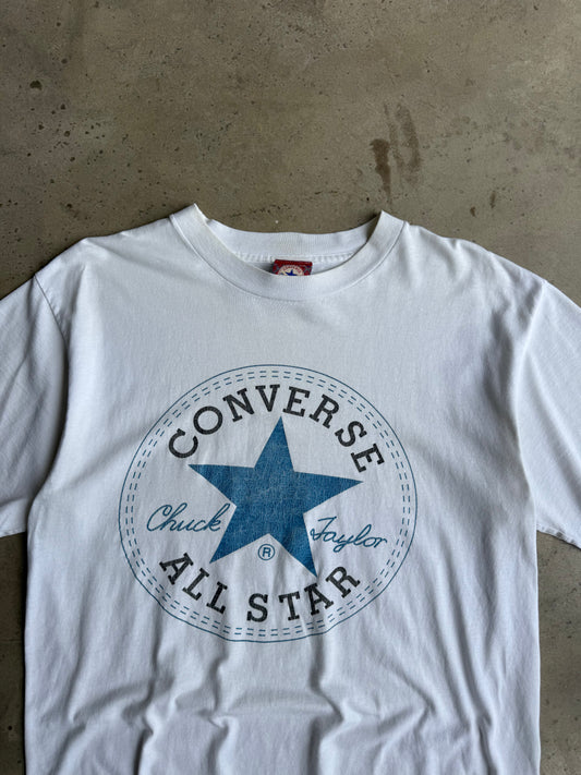 Vintage 90s White Converse Tee - L