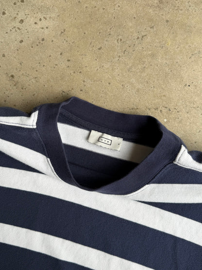 Vintage Blue Pinstripe Long Sleeve Tee - M