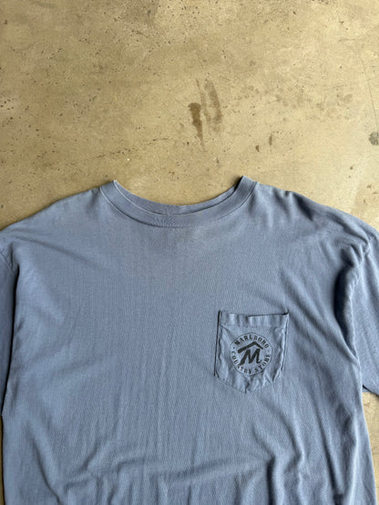 Vintage Blue Cropped Marlboro Country Store Tee - XL