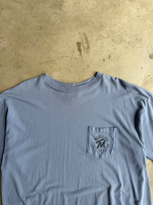 Vintage Blue Cropped Marlboro Country Store Tee - XL