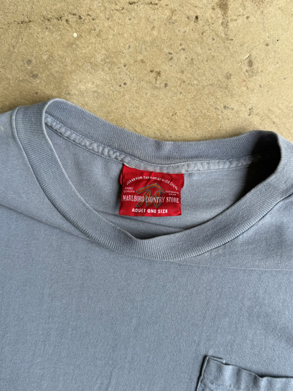 Vintage Blue Cropped Marlboro Country Store Tee - XL