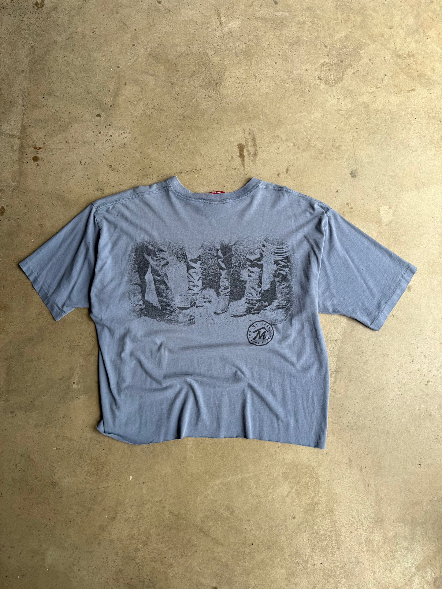 Vintage Blue Cropped Marlboro Country Store Tee - XL