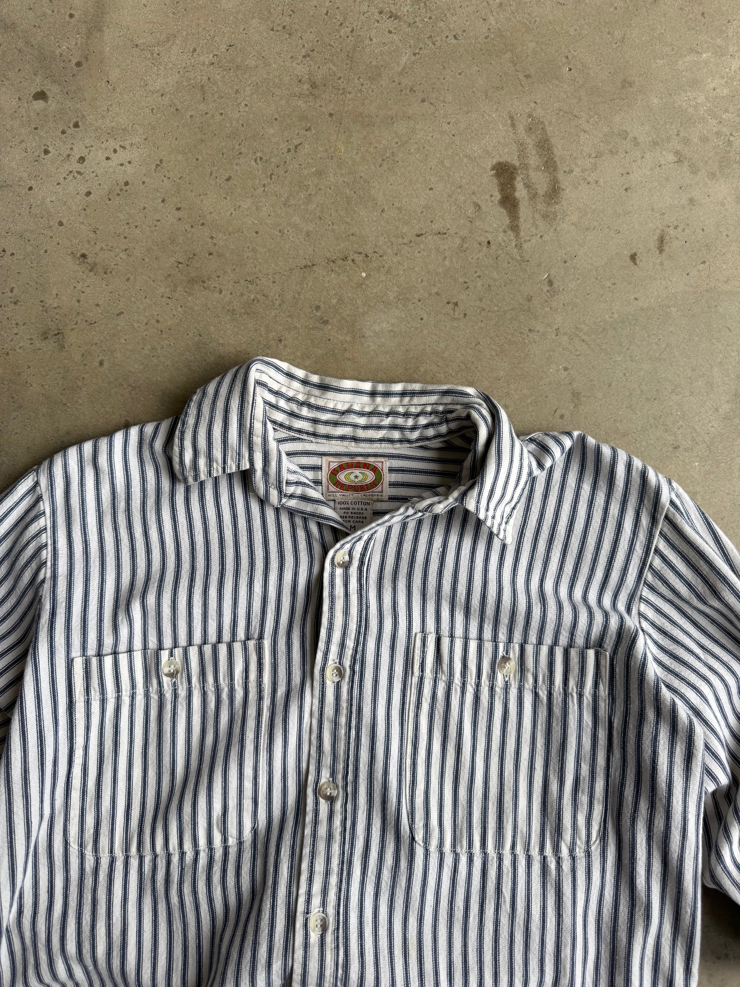 Vintage 90s Banana Republic Pinstripe Button Down Tee - MYA