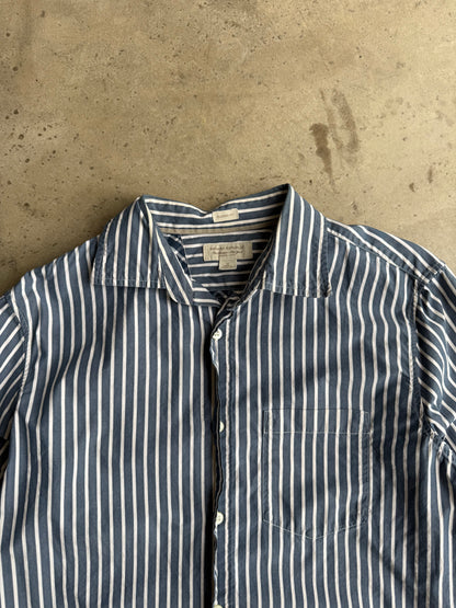 Vintage Cropped Banana Republic Pinstripe Button Down Tee - M