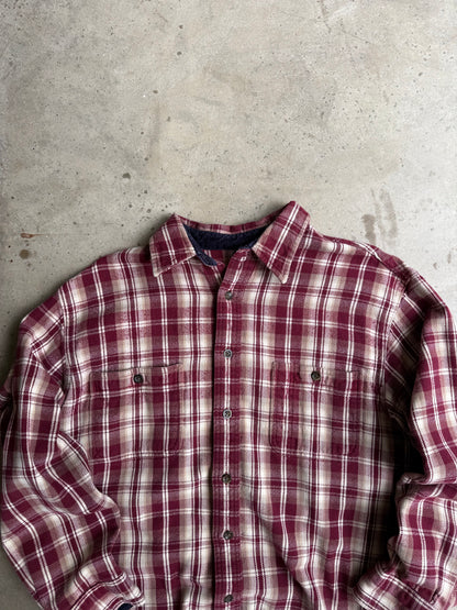 Vintage Red Flannel Button Down Tee - L