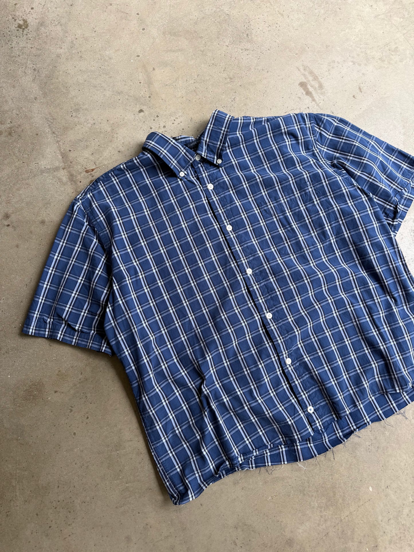 Vintage Plaid St. John Bay Button Down Tee - XL
