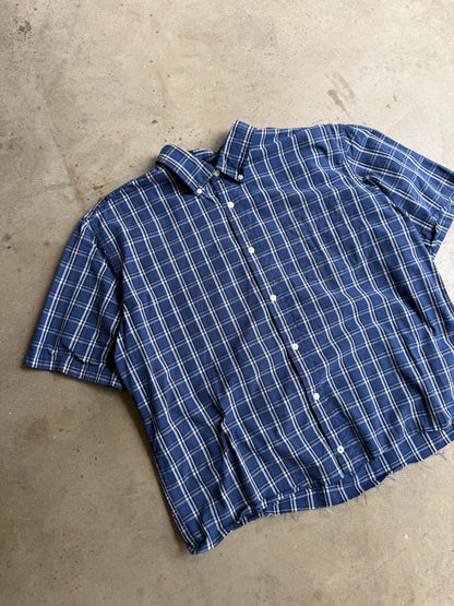 Vintage Plaid St. John Bay Button Down Tee - XL