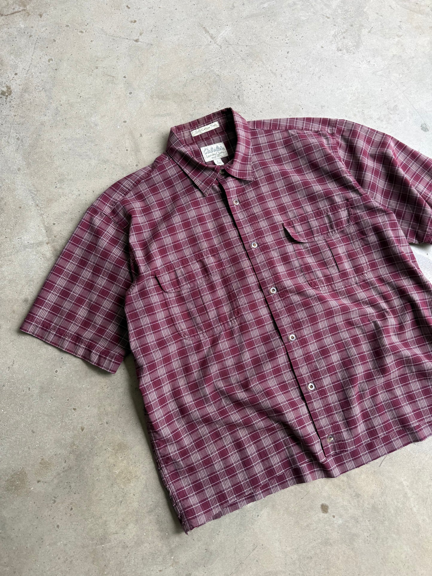 Vintage Red Cabelas Button Down Tee - L