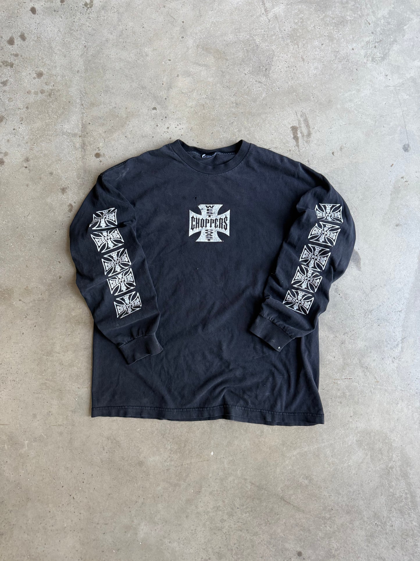 Vintage Faded & Distressed West Coast Choppers Long Sleeve Tee - XL