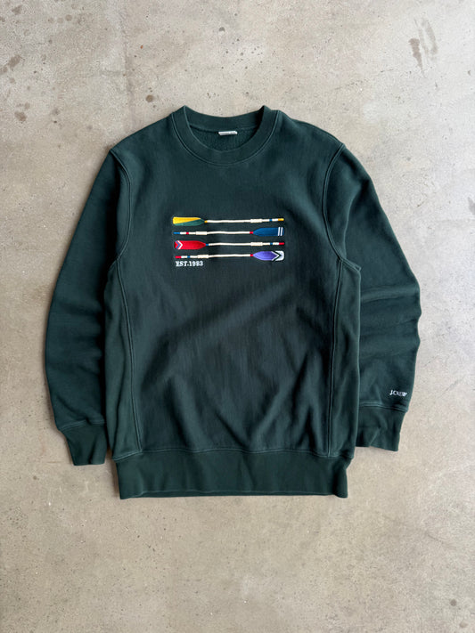 Vintage Forest Green Reverse Weave Crew - M