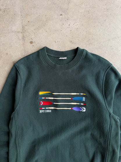 Vintage Forest Green Reverse Weave Crew - M