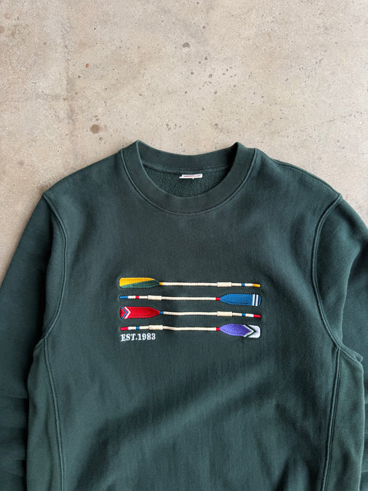 Vintage Forest Green Reverse Weave Crew - M