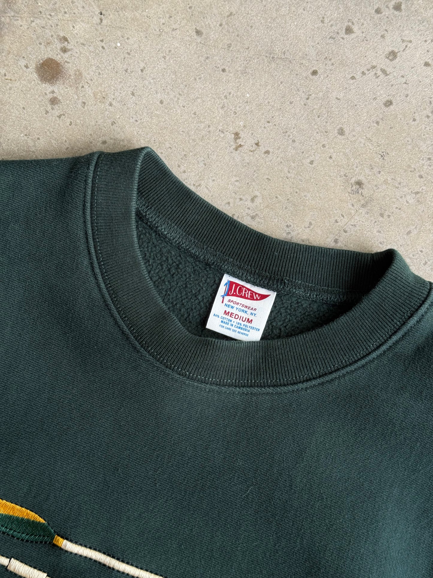 Vintage Forest Green Reverse Weave Crew - M