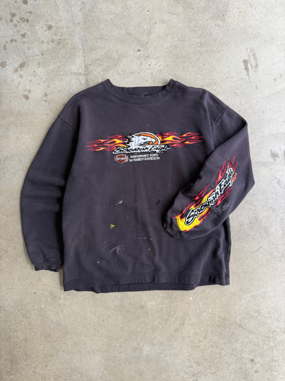 Vintage 2000s Harley davidson Flame Crew -L