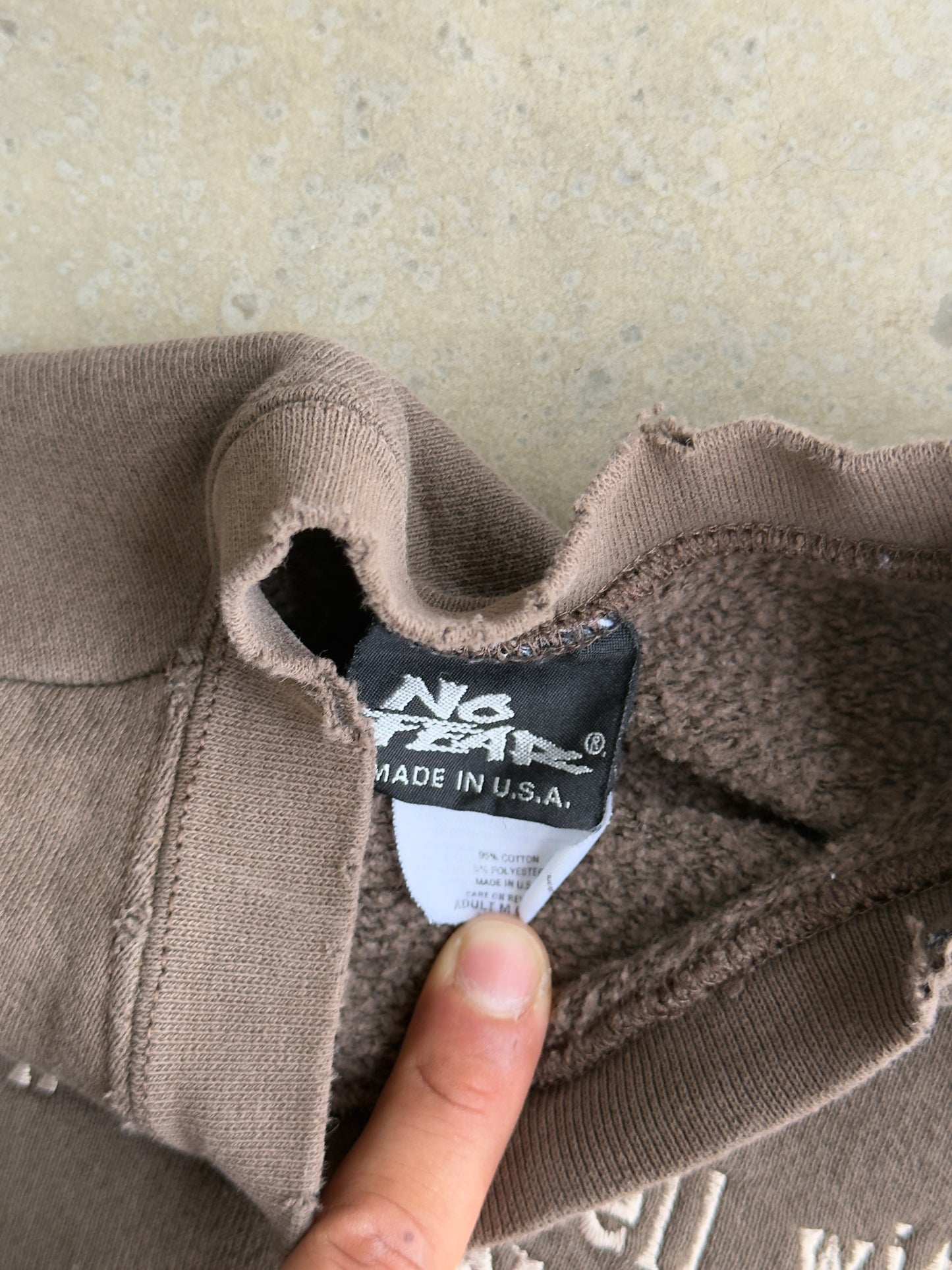 Vintage Brown No Fear Crew - M