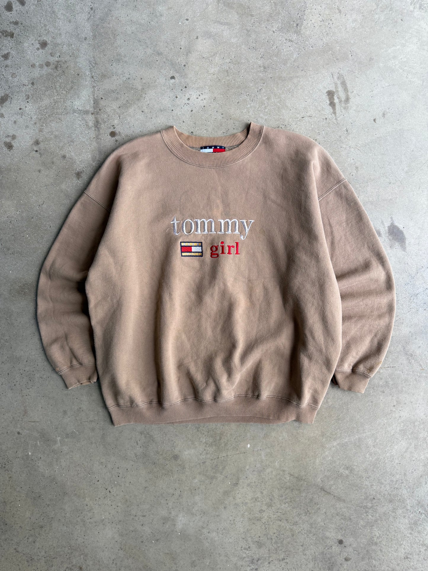 Vintage Taupe "Tommy Girl" Tommy Hilfiger Crew - XL