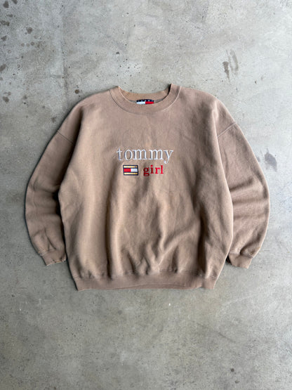Vintage Taupe "Tommy Girl" Tommy Hilfiger Crew - XL