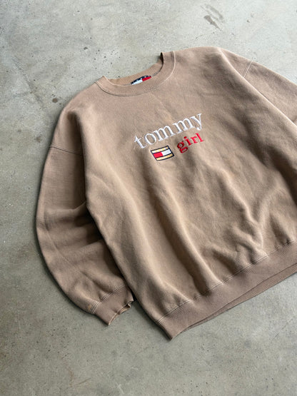 Vintage Taupe "Tommy Girl" Tommy Hilfiger Crew - XL