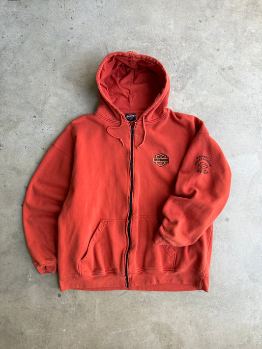 Vintage Harley Davidson Zip Up Hoodie - XL
