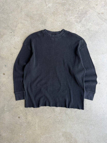 Vintage Waffle Knit Long Sleeve Tee - L