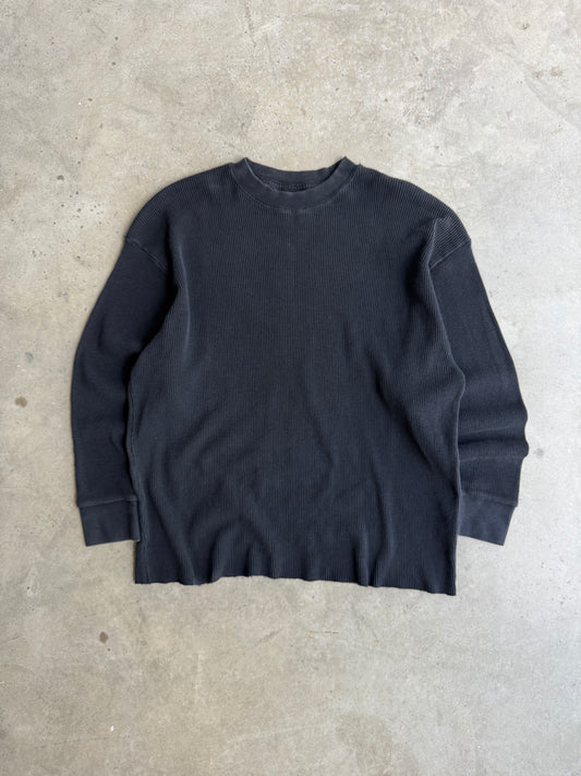 Vintage Waffle Knit Long Sleeve Tee - L