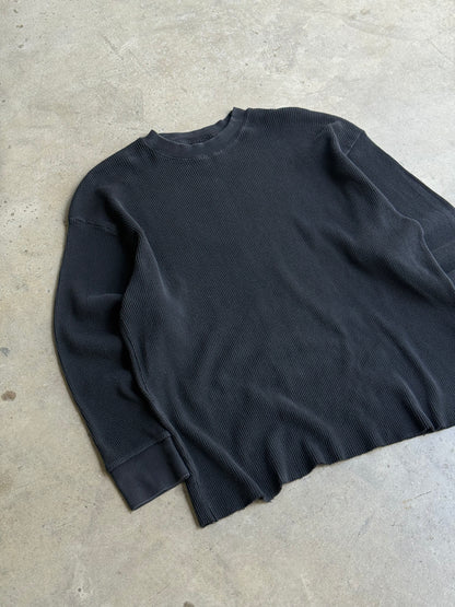 Vintage Waffle Knit Long Sleeve Tee - L