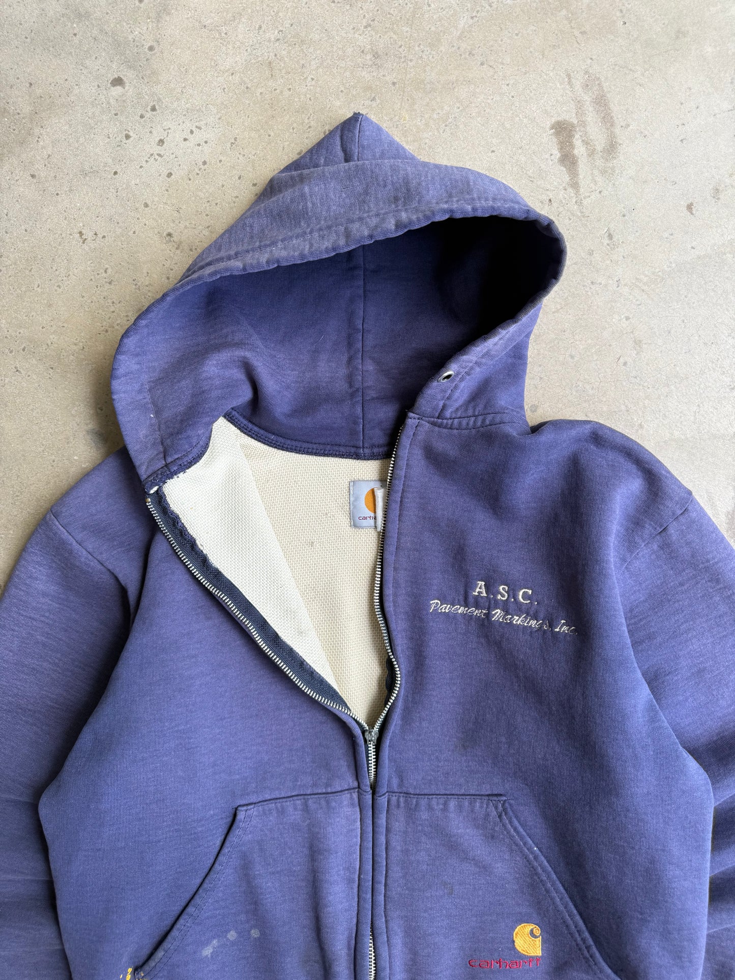 Vintage 90s Thermal Lined Carhartt Zip Up Hoodie -  M