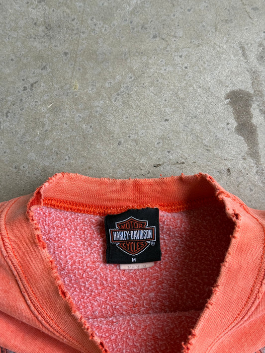 Vintage Orange Harley Davidson Crew - M