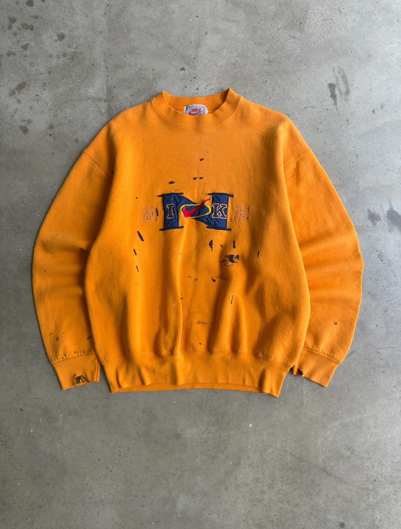 Vintage 90s Paint Splattered Nike Crew - XL