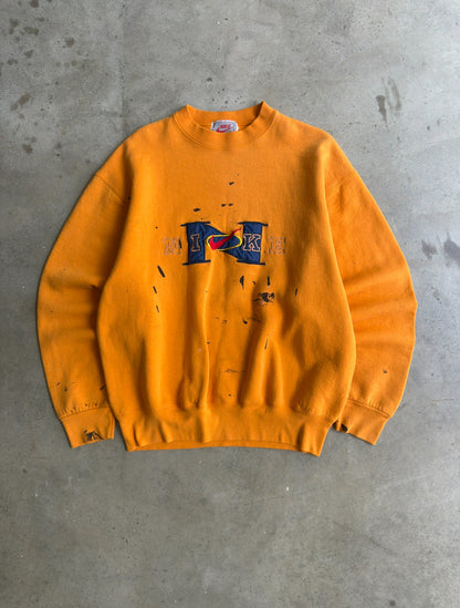 Vintage 90s Paint Splattered Nike Crew - XL