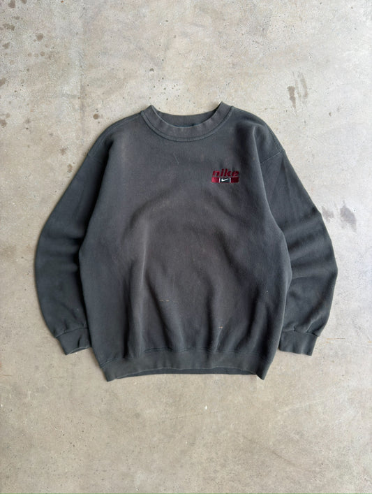 Vintage 90s Faded Black Nike Crew - L
