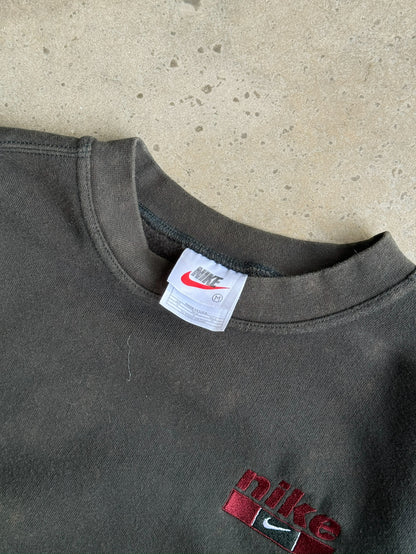 Vintage 90s Faded Black Nike Crew - L