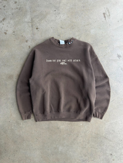 Vintage Brown No Fear Crew - M