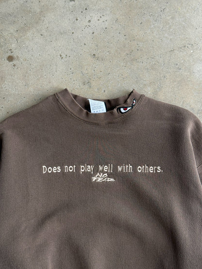Vintage Brown No Fear Crew - M