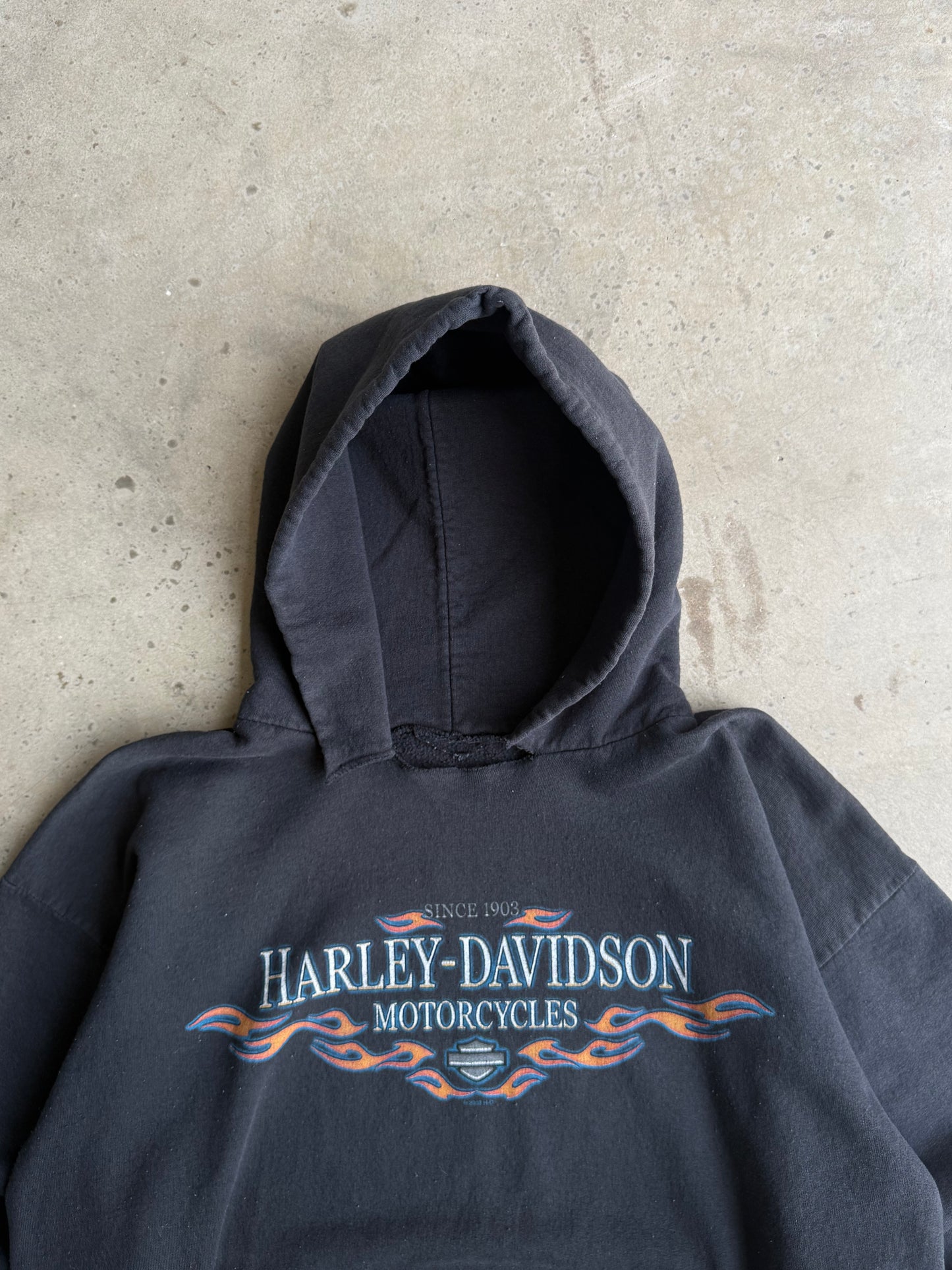 Vintage Harley Davidson Flame Hoodie - L