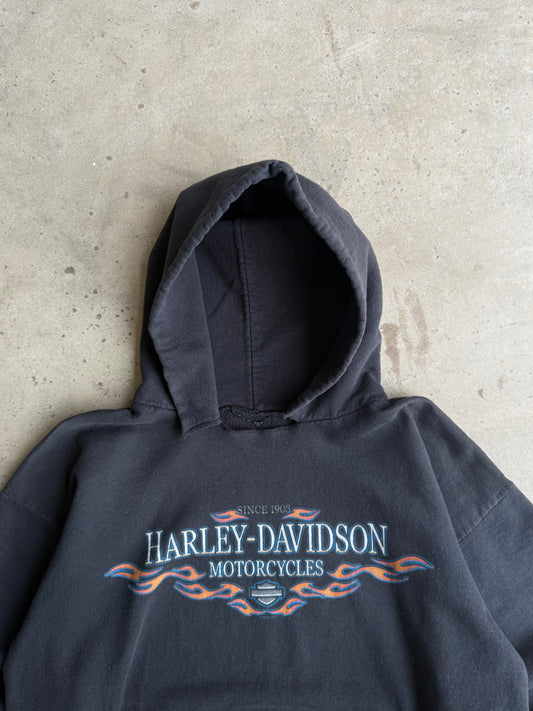 Vintage Harley Davidson Flame Hoodie - L