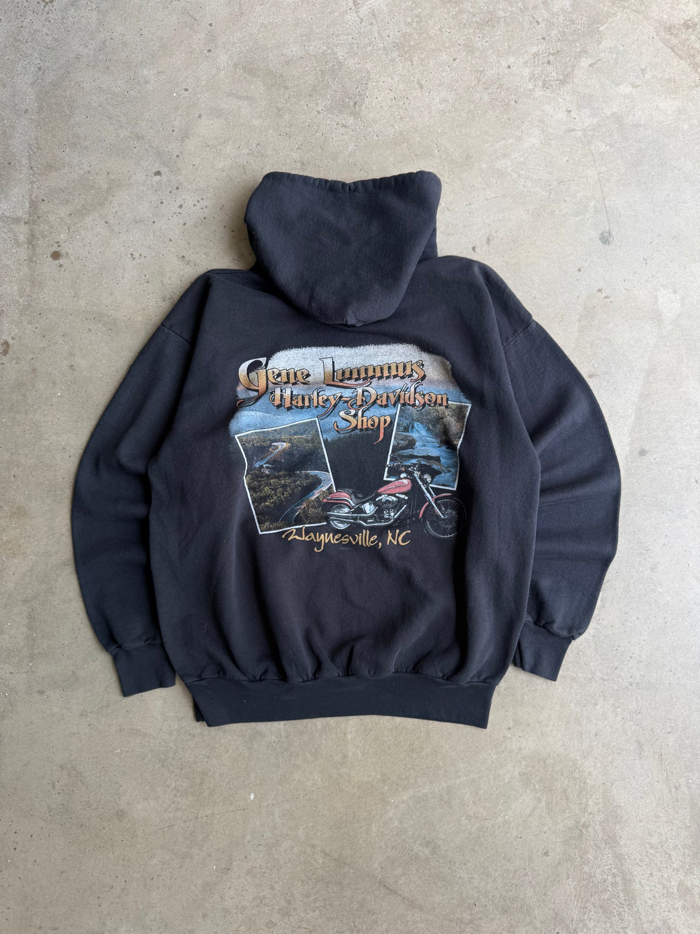 Vintage Harley Davidson Flame Hoodie - L