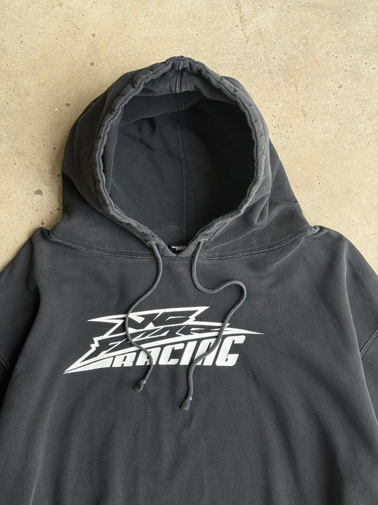 Vintage Faded & Distressed No Fear Racing Hoodie - XL