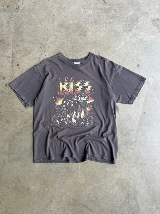 Vintage Faded Kiss Band Tee - L