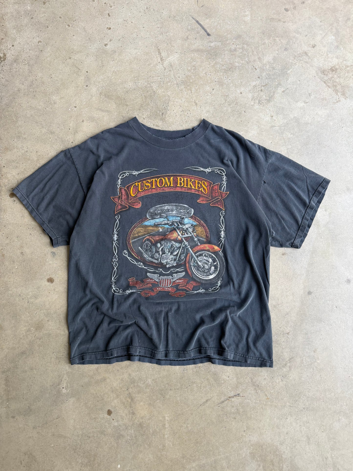 Vintage Faded Biker Tee - L