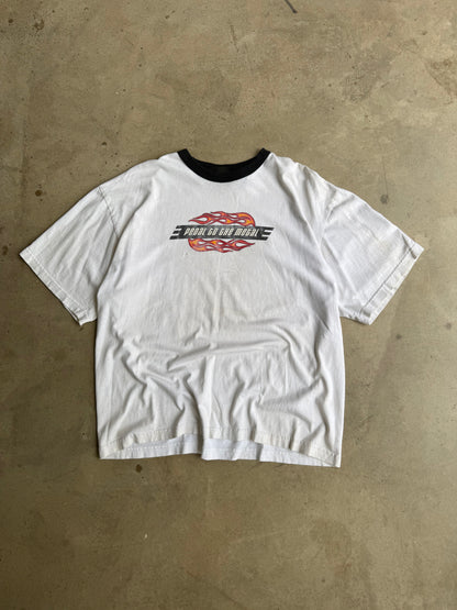 Vintage Faded Flame Ringer Tee - L