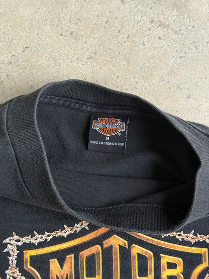 Vintage Harley Davidson Barbed Wire Tee - M