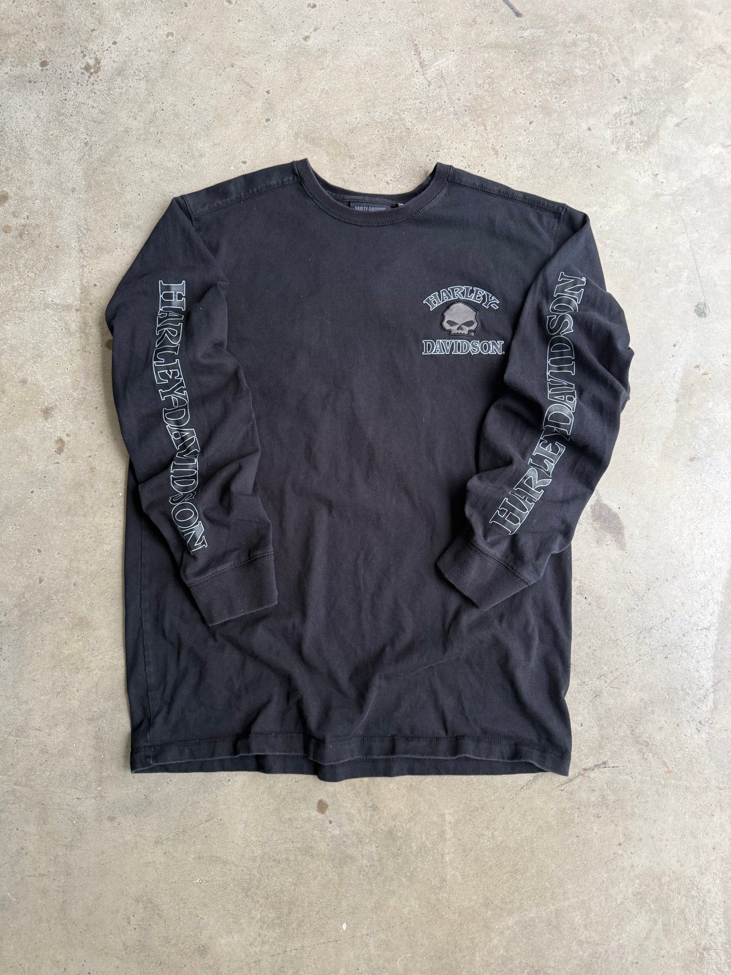 Vintage Harley Davidson Skull Long Sleeve Tee - XL