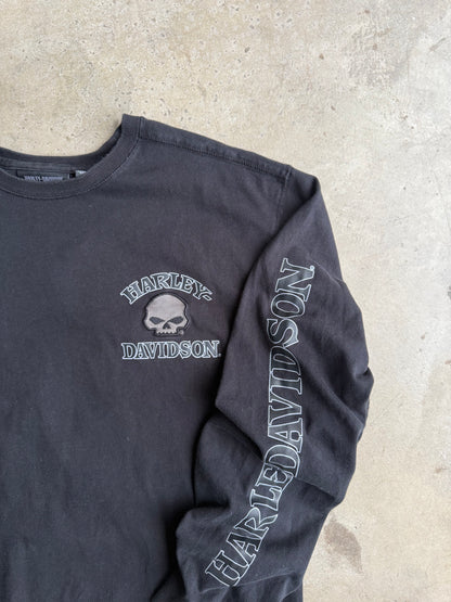 Vintage Harley Davidson Skull Long Sleeve Tee - XL
