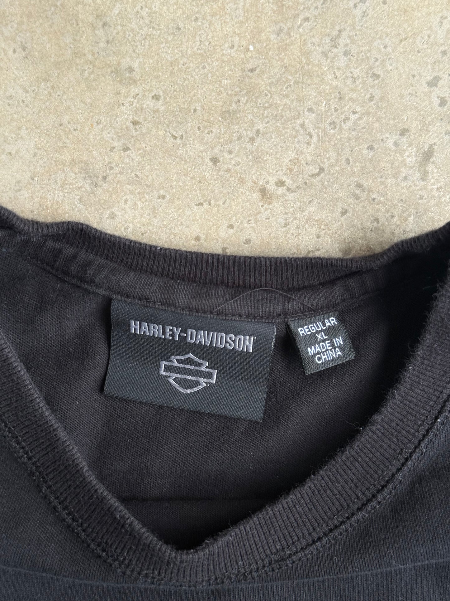 Vintage Harley Davidson Skull Long Sleeve Tee - XL