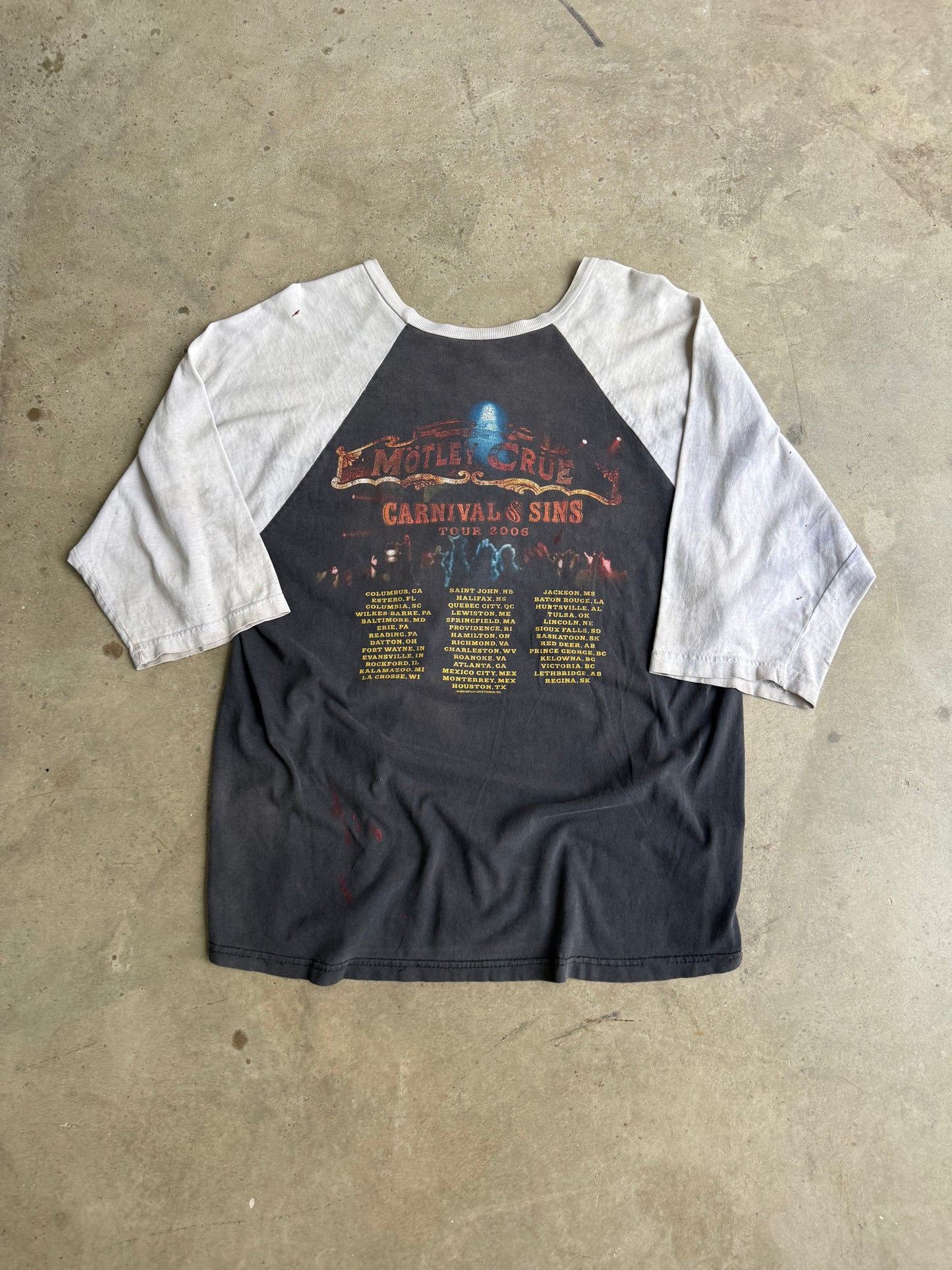 Vintage Faded Motley Crue Baseball Tee - L